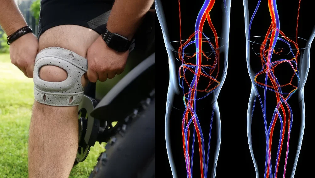 Wellnee knee sleeve support and circulation illustration